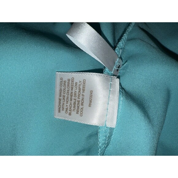 Eva Mendes Floral Maxi Wrap Dress M Blue Yellow Chiffon Summer Vacation - Picture 11 of 12